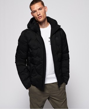 Superdry Echo Quilted Puffer Férfi Kabát Fekete | EHUNF7254